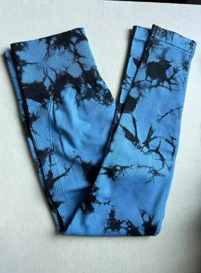 Leggings de yoga tie-dye, collants de sport pour femme, sans coutures, taille haute, effet push-up, leggings de fitness et de gym