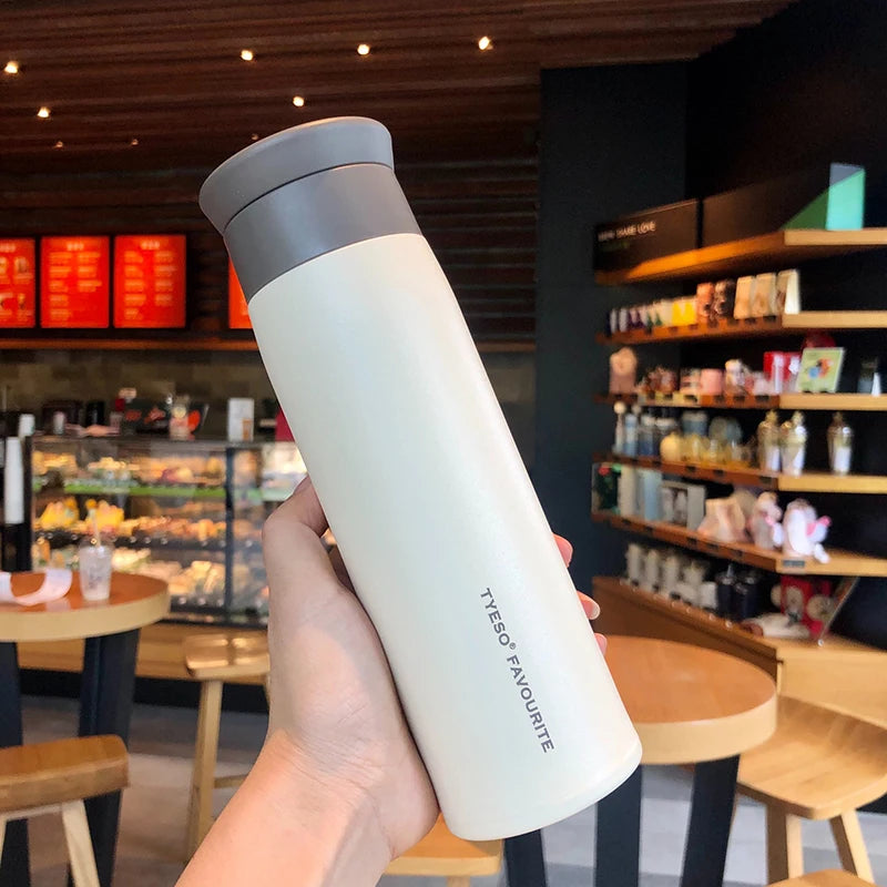 TYESO Simple Frosted Thermos, bouteille isotherme portable en acier inoxydable, 350/500 ml, idéale pour les voyages et la voiture.