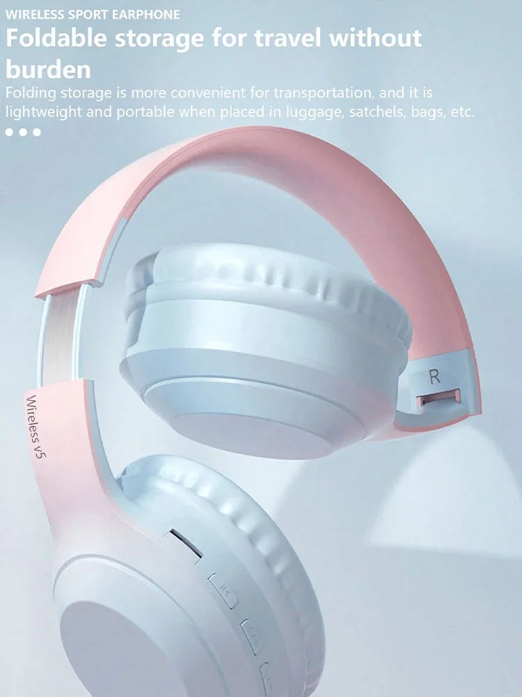 Casque sans fil, longue durée de vie, pliable, faible latence, réduction de bruit pour le jeu