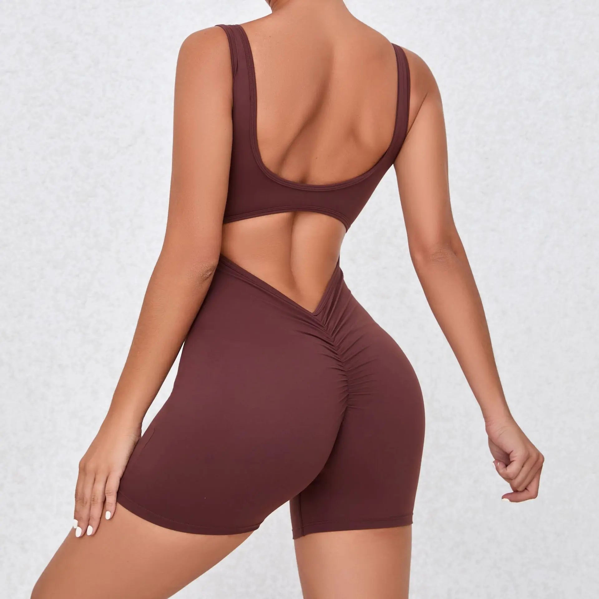 Combinaison une pièce XL en nylon rembourrée pour femme, dos ajouré, idéale pour le yoga et le sport. Short de sport pour femme, tenue de fitness et de gym XP276