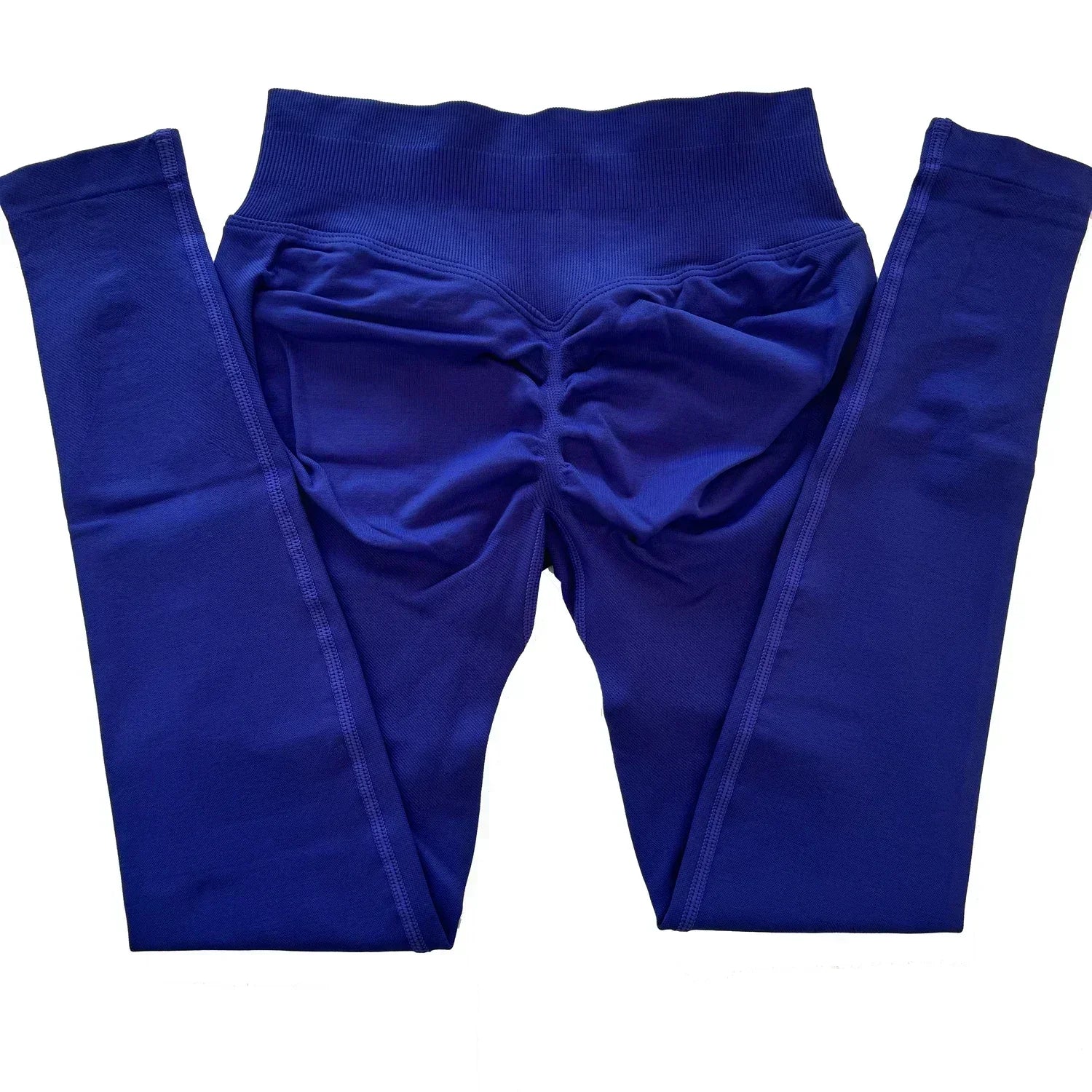 Legging de sport push-up sans logo, effet froncé, taille basse, sans coutures, idéal pour le yoga et le sport.