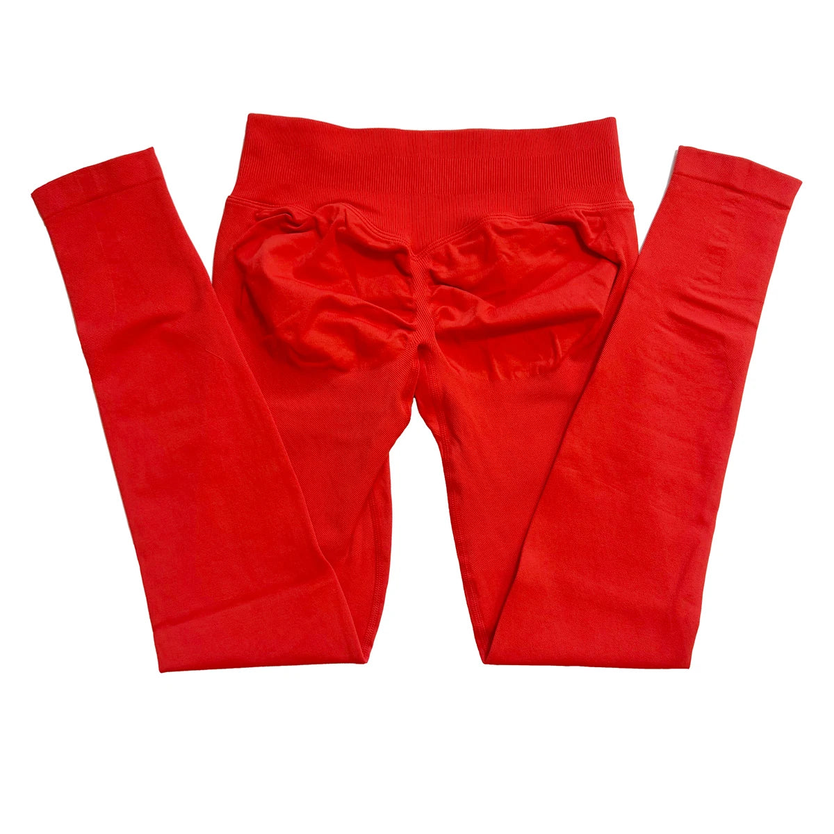 Legging de sport push-up sans logo, effet froncé, taille basse, sans coutures, idéal pour le yoga et le sport.