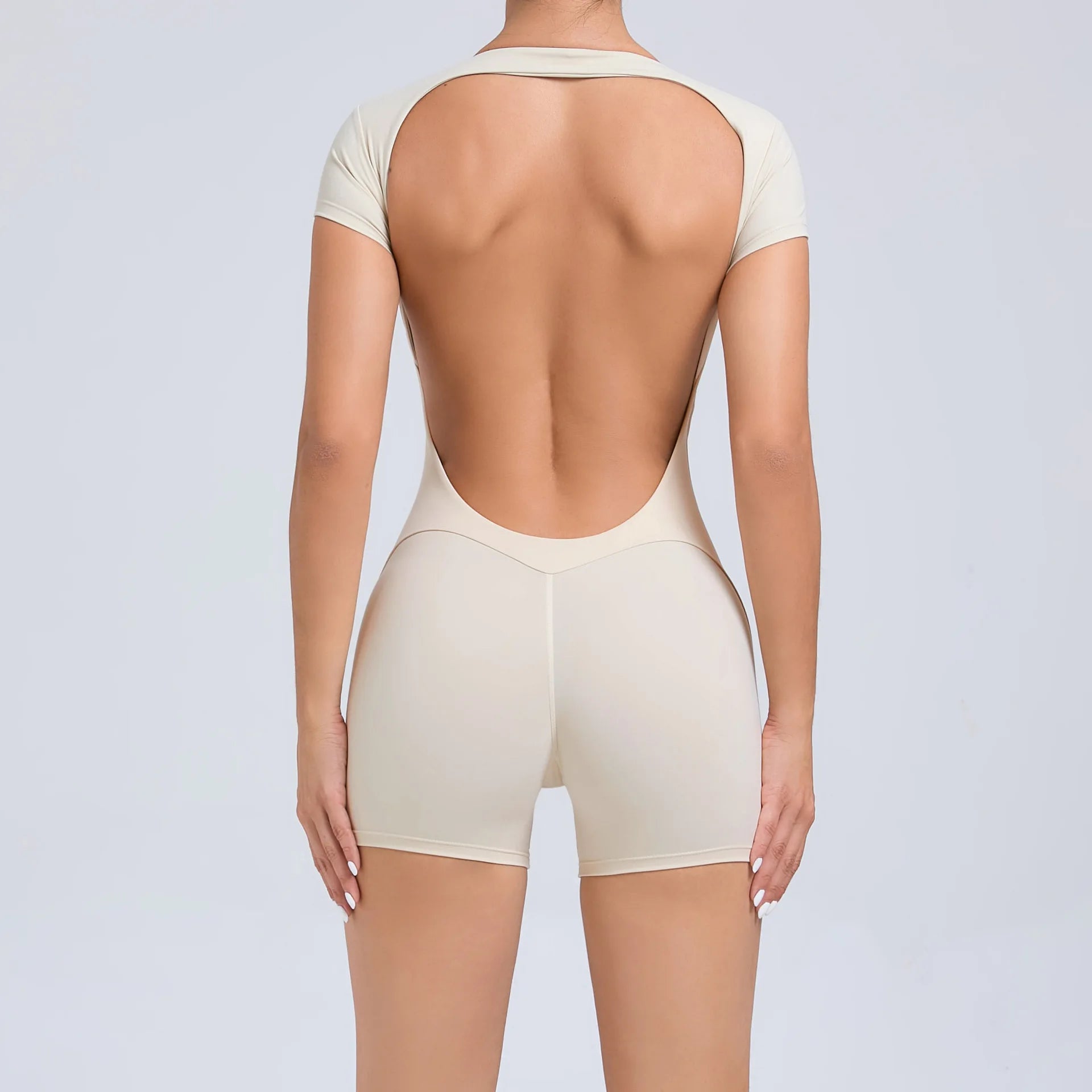 Combinaison de sport dos nu Hearuisavy pour femme, combinaison de gym respirante, body une pièce, combinaison de yoga courte