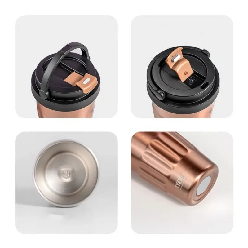 Gourdes isothermes TYESO 400 ml/500 ml en acier inoxydable, idéales pour les voyages et la voiture. Convient pour les boissons chaudes et froides.