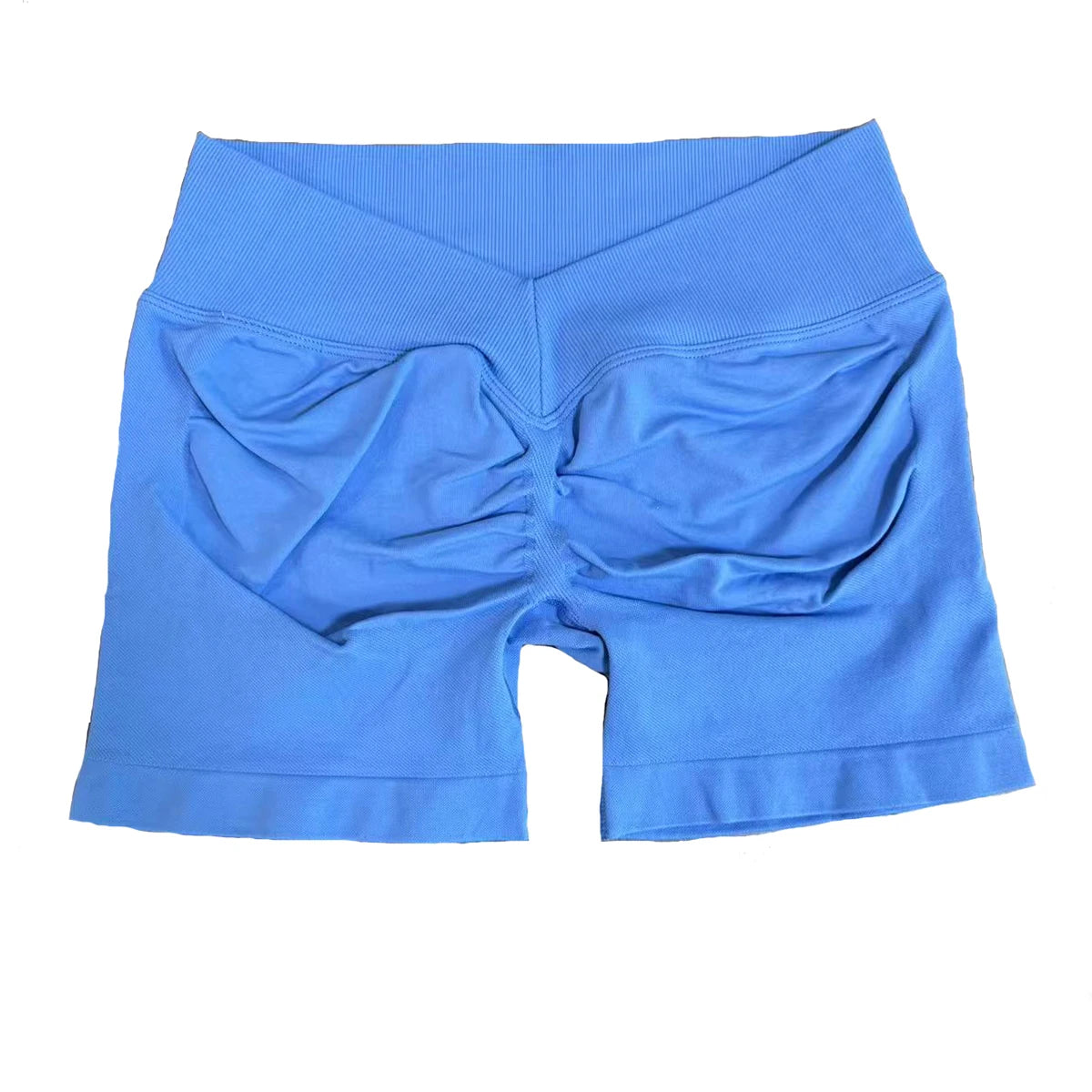 Short de sport femme à dos en V, taille mi-haute, sans coutures, idéal pour le yoga, la gym et le fitness. Extensible dans les 4 sens.
