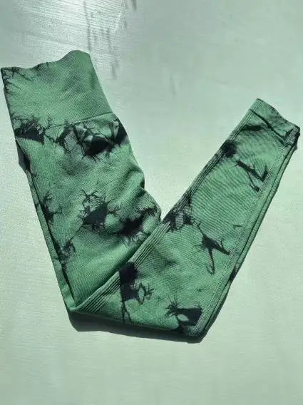 Leggings de yoga tie-dye, collants de sport pour femme, sans coutures, taille haute, effet push-up, leggings de fitness et de gym