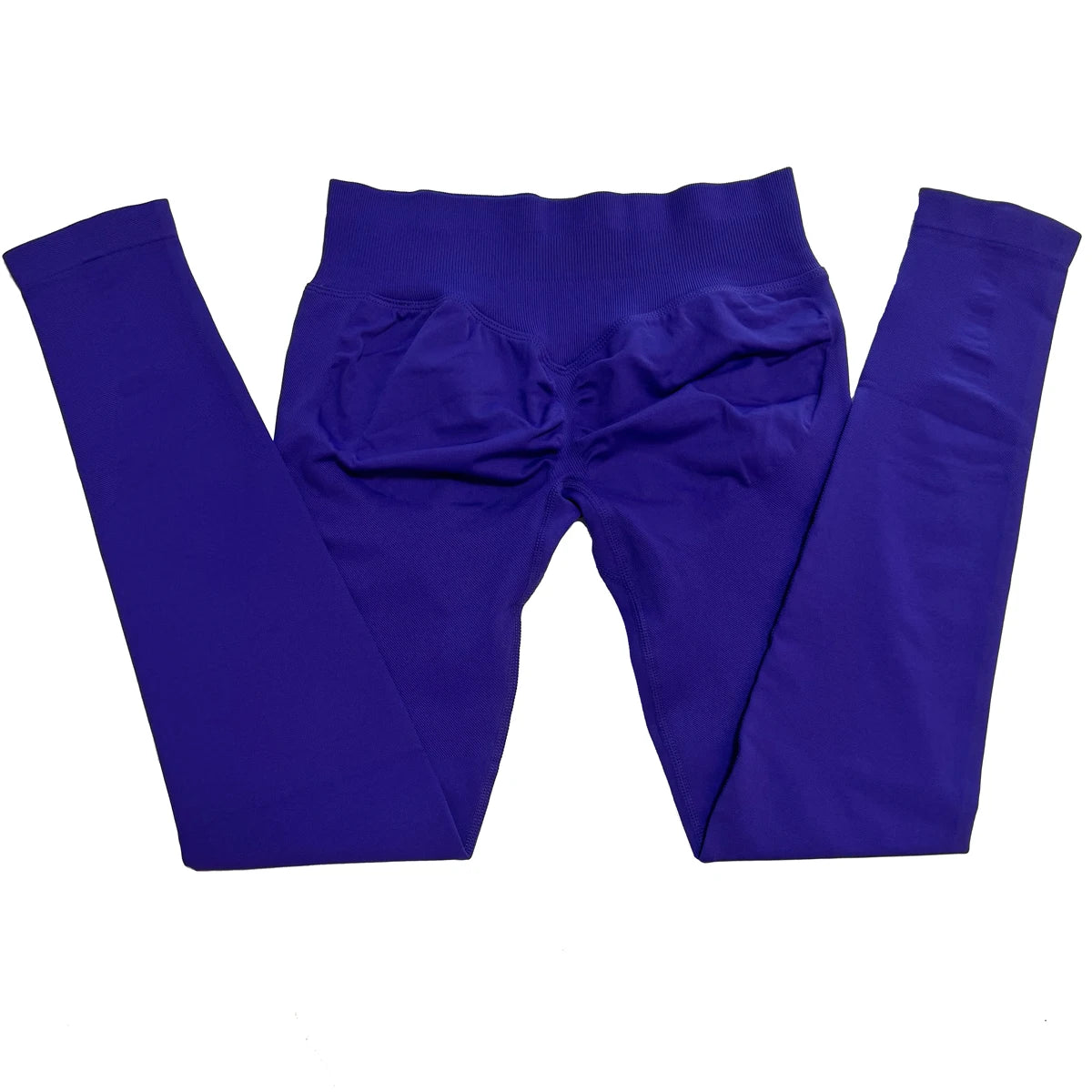 Legging de sport push-up sans logo, effet froncé, taille basse, sans coutures, idéal pour le yoga et le sport.