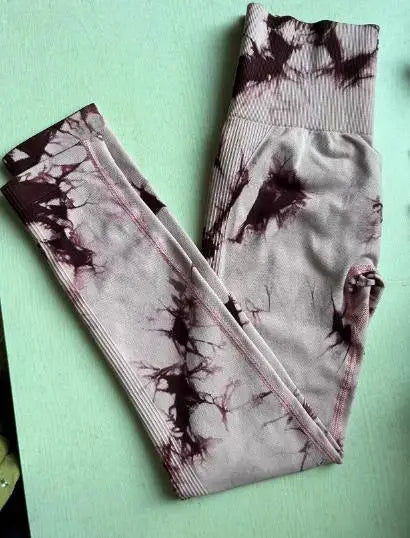 Leggings de yoga tie-dye, collants de sport pour femme, sans coutures, taille haute, effet push-up, leggings de fitness et de gym