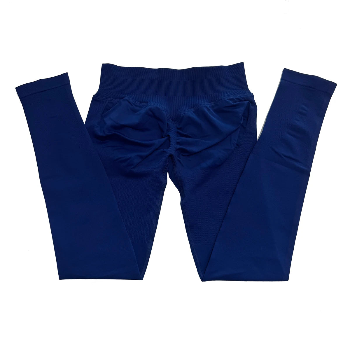 Legging de sport push-up sans logo, effet froncé, taille basse, sans coutures, idéal pour le yoga et le sport.