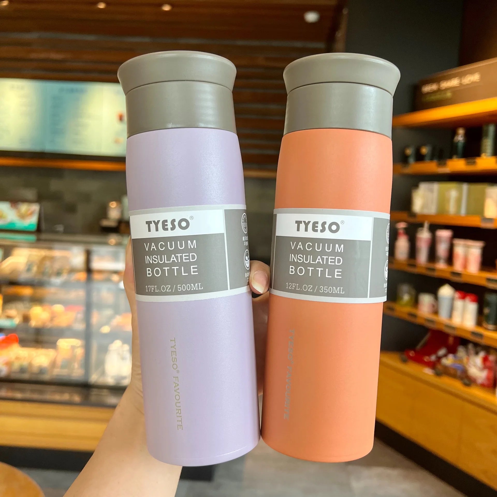 TYESO Simple Frosted Thermos, bouteille isotherme portable en acier inoxydable, 350/500 ml, idéale pour les voyages et la voiture.