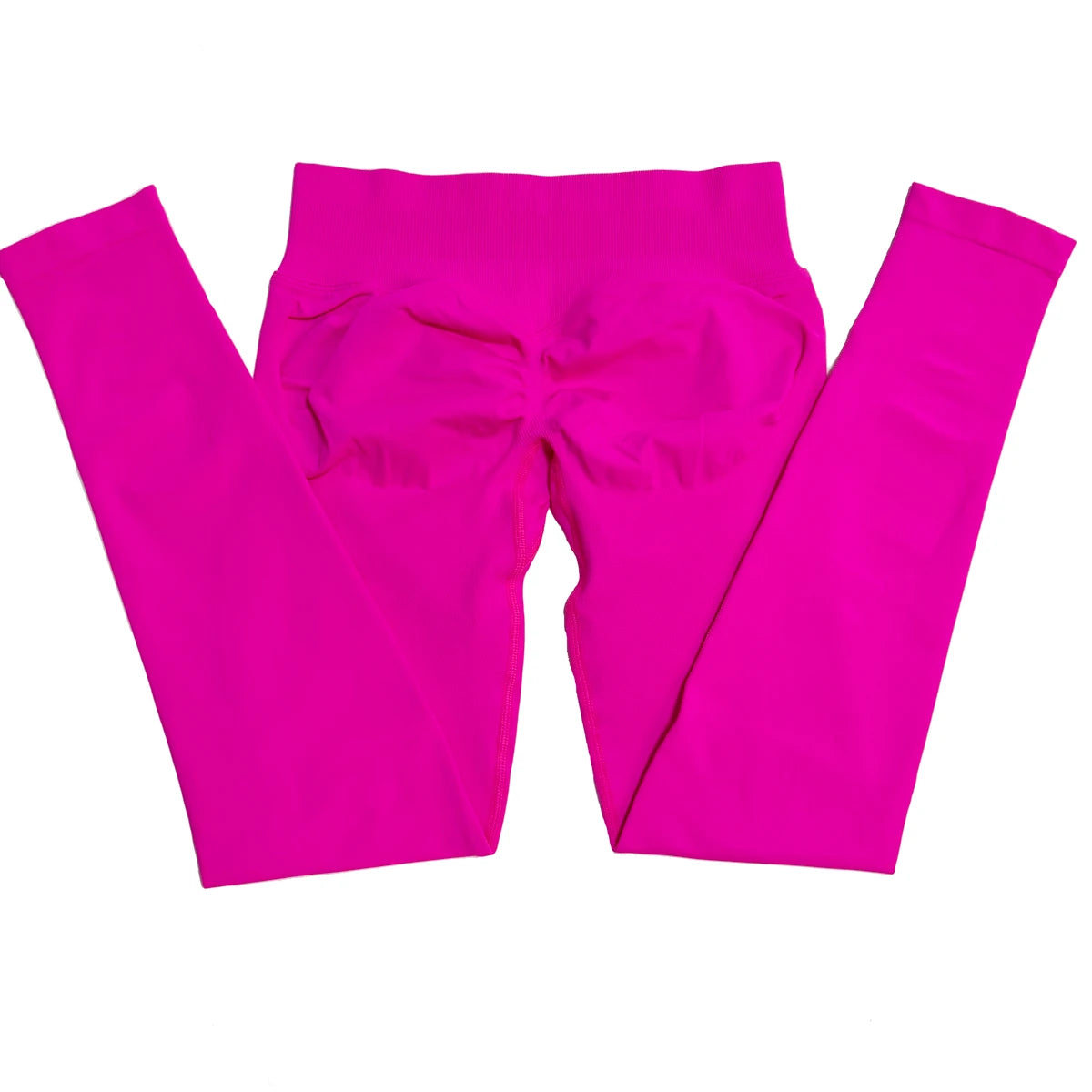 Legging de sport push-up sans logo, effet froncé, taille basse, sans coutures, idéal pour le yoga et le sport.