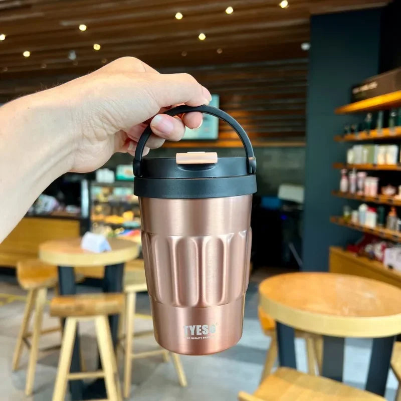 Gourdes isothermes TYESO 400 ml/500 ml en acier inoxydable, idéales pour les voyages et la voiture. Convient pour les boissons chaudes et froides.