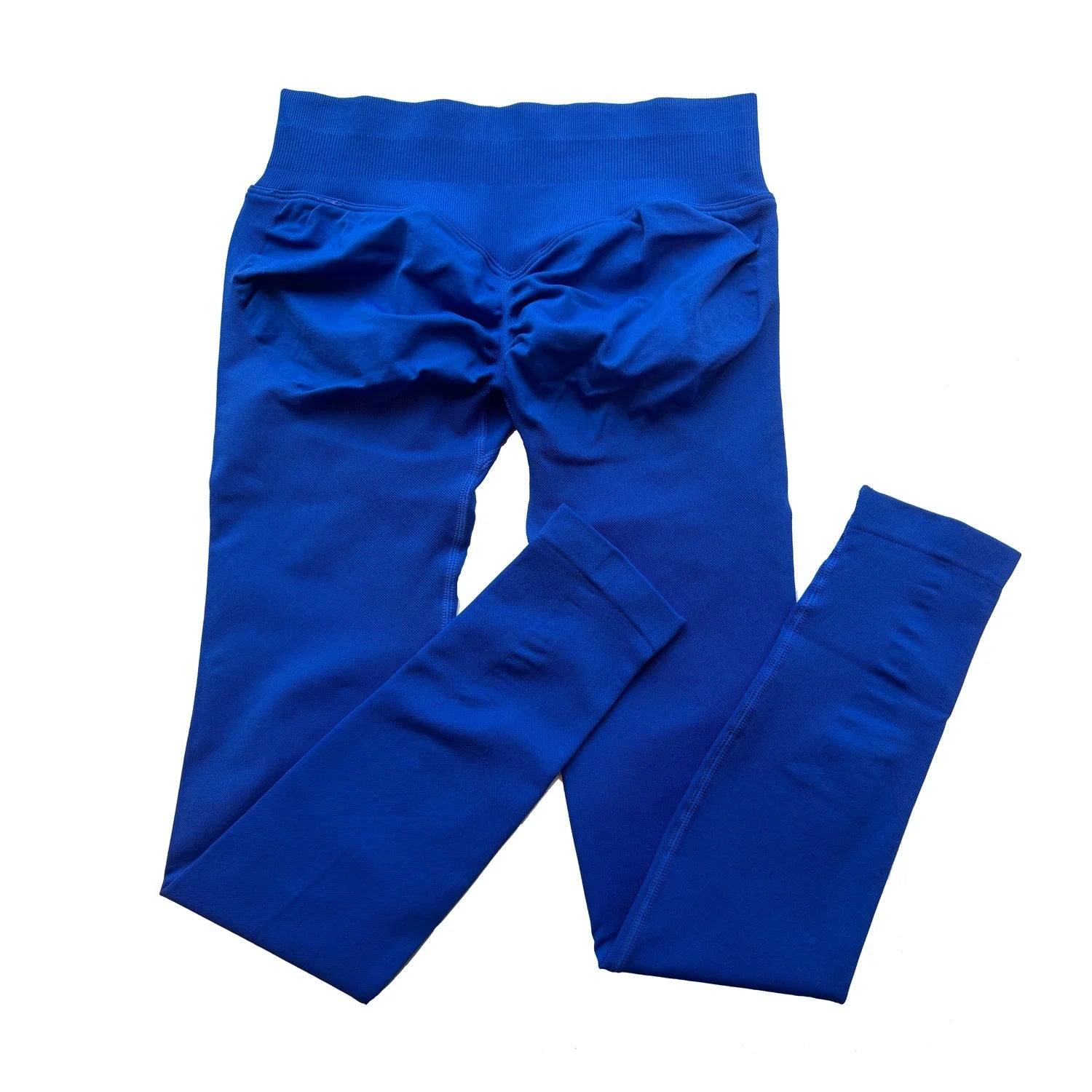 Legging de sport push-up sans logo, effet froncé, taille basse, sans coutures, idéal pour le yoga et le sport.