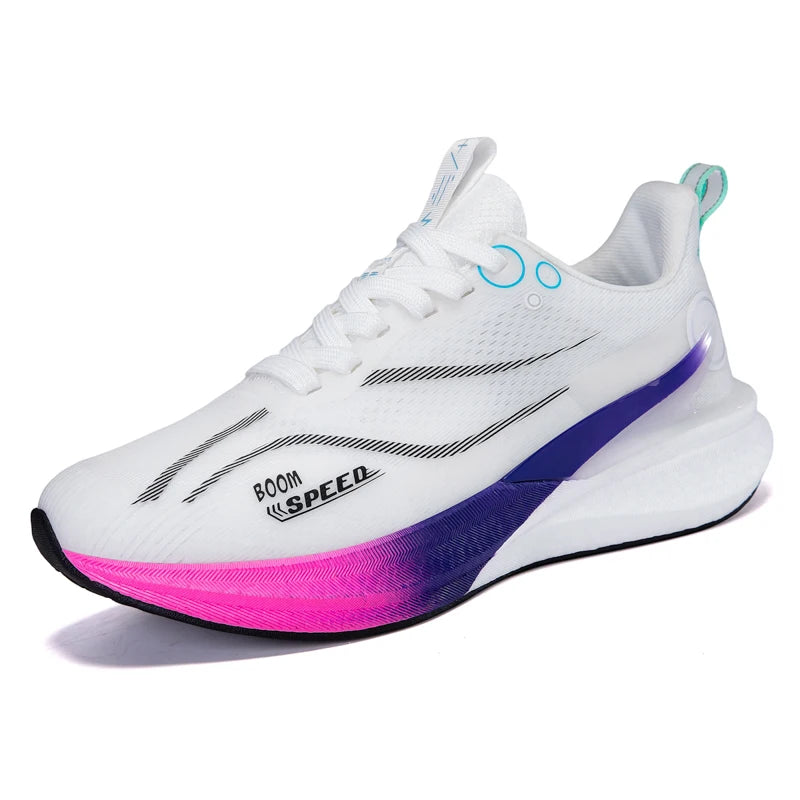 Chaussures de running pour femmes, ultra-légères et respirantes, idéales pour le marathon et les activités sportives décontractées. Semelle en carbone.